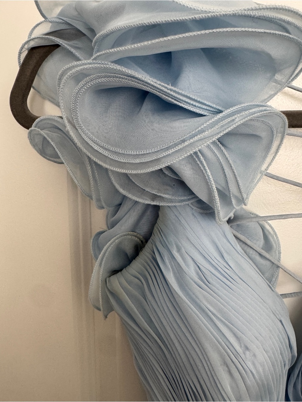 Mac Duggal Ethereal Light Blue Ruffled Tulle Gown - Picture 4 of 16